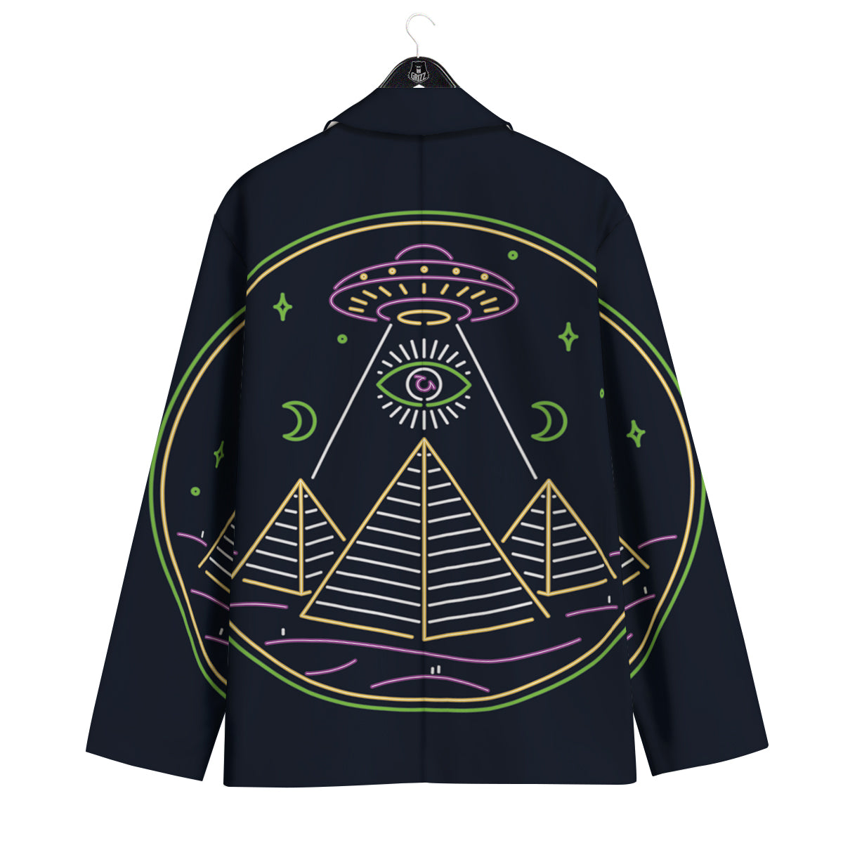 Mystery Of Egypt Neon Print Men's Sport Coat-grizzshop