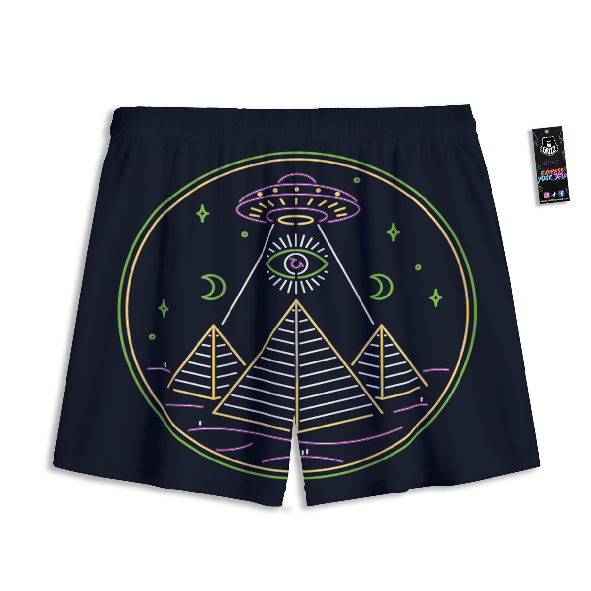 Papaya Exotic Print Pattern Mesh Shorts