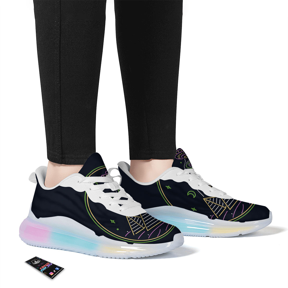 Mystery Of Egypt Neon Print Running Sneakers-grizzshop