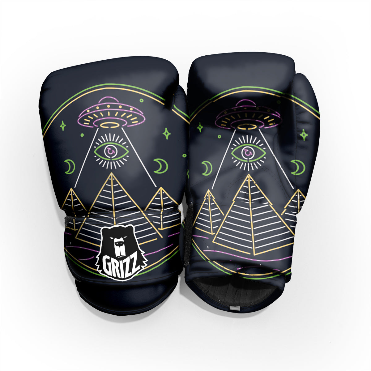 Mystery Of Egypt Neon Print Pro Boxing Glove