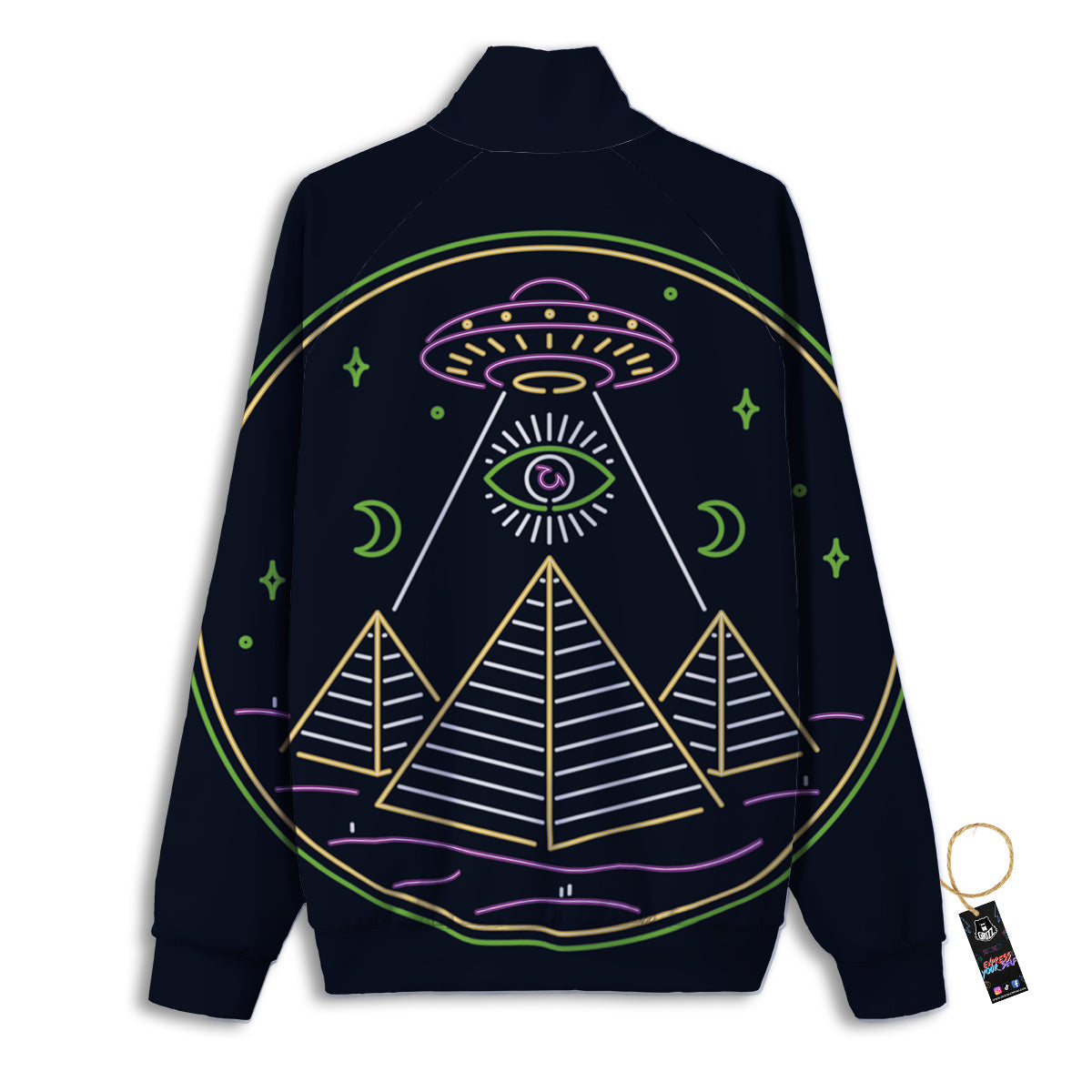 Mystery Of Egypt Neon Print Track Jacket-grizzshop
