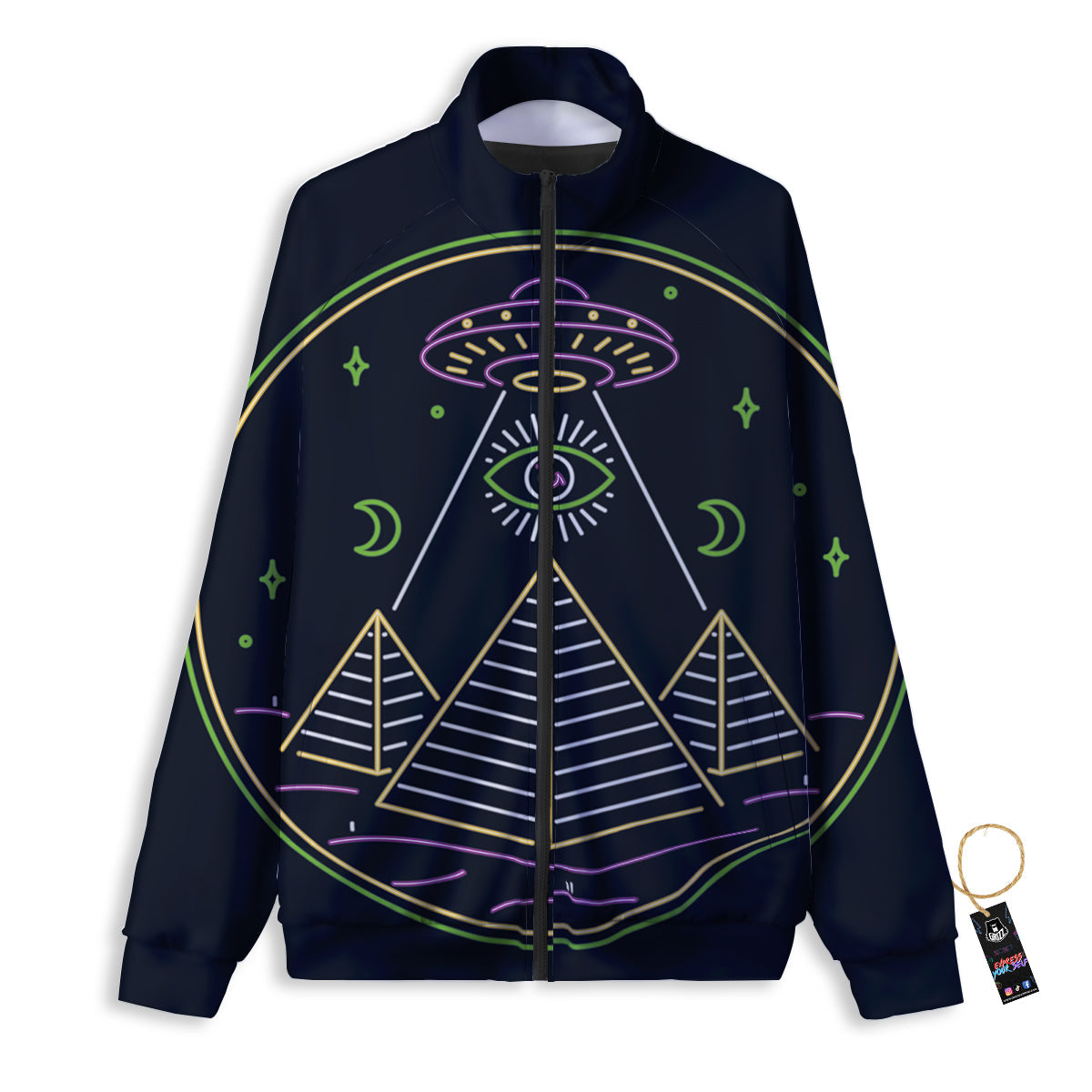 Mystery Of Egypt Neon Print Track Jacket-grizzshop