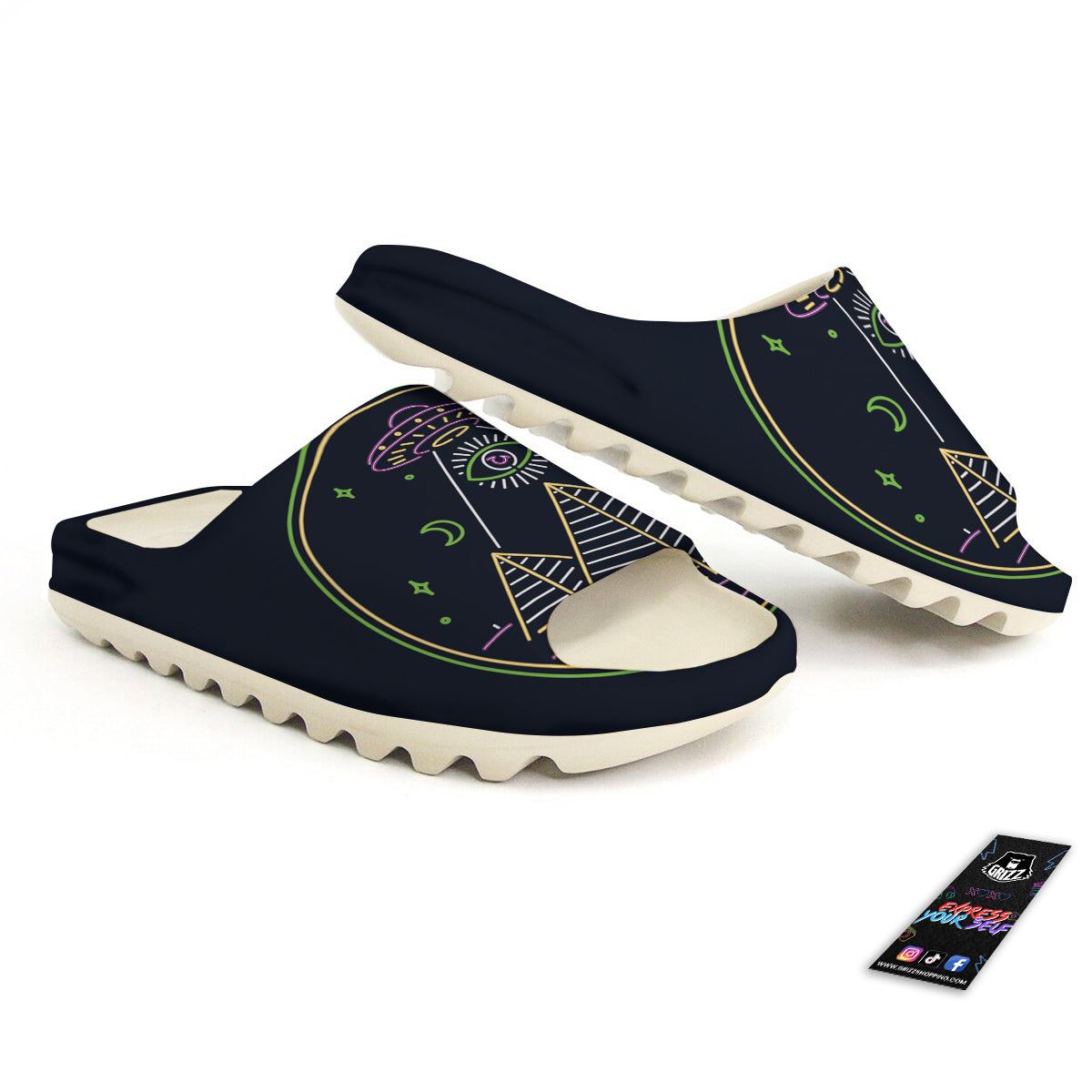 Mystery Of Egypt Neon Print Sandals-grizzshop