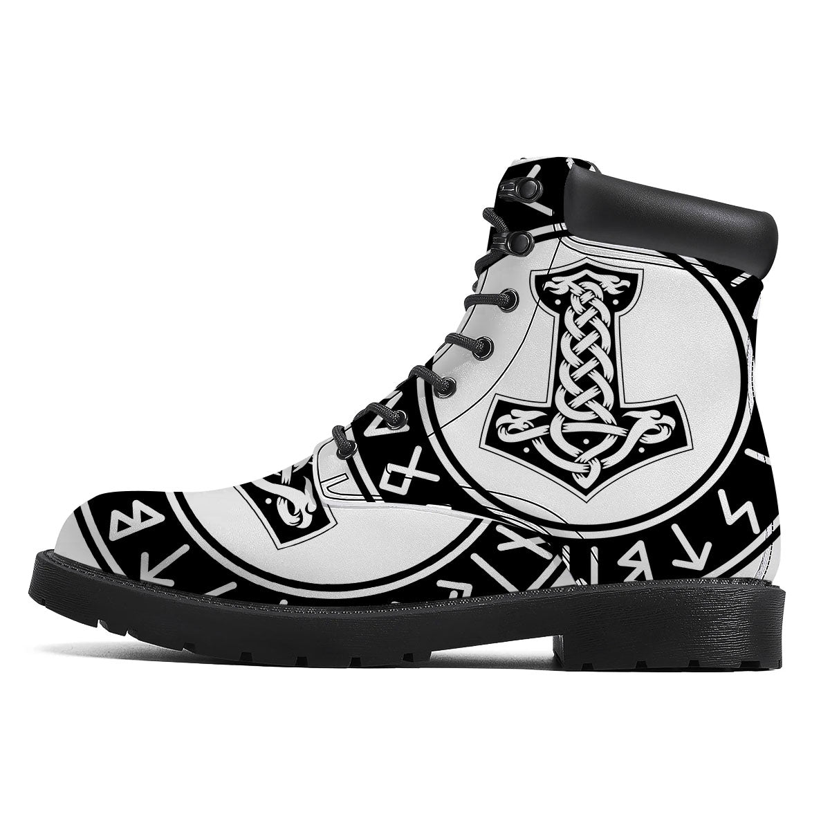 Mythology Mjolnir Norse Print Boots-grizzshop