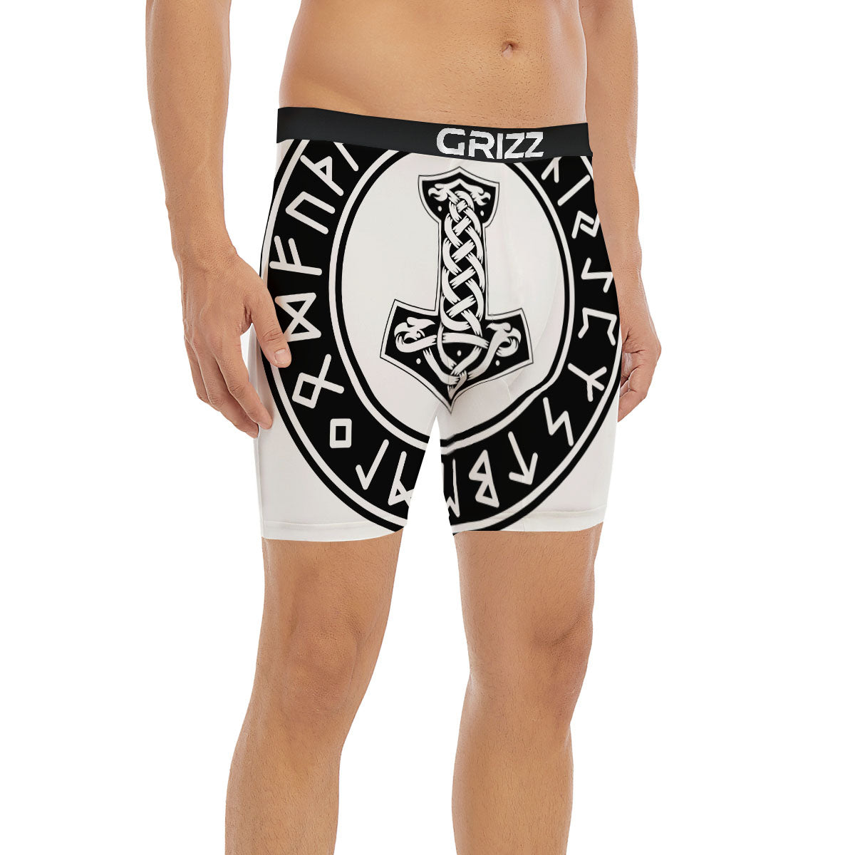 Mythology Mjolnir Norse Print Boxer Briefs-grizzshop