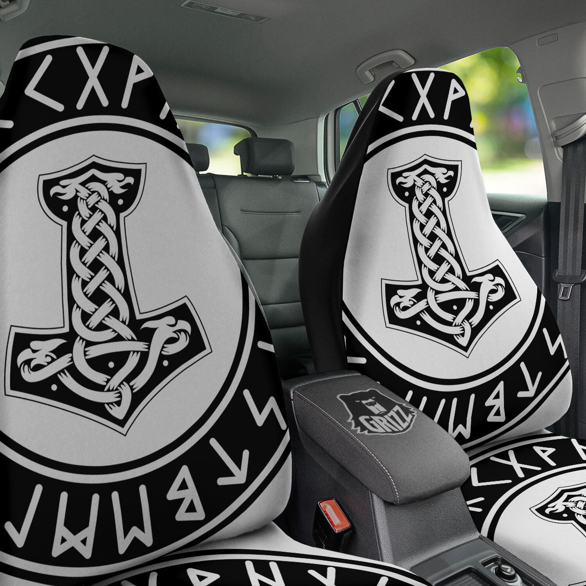 Mythology Mjolnir Norse Print Car Seat Covers-grizzshop