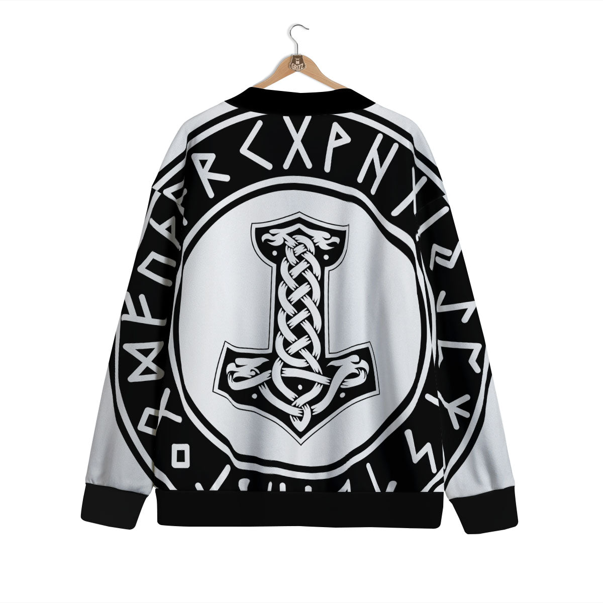 Mythology Mjolnir Norse Print Cardigan-grizzshop