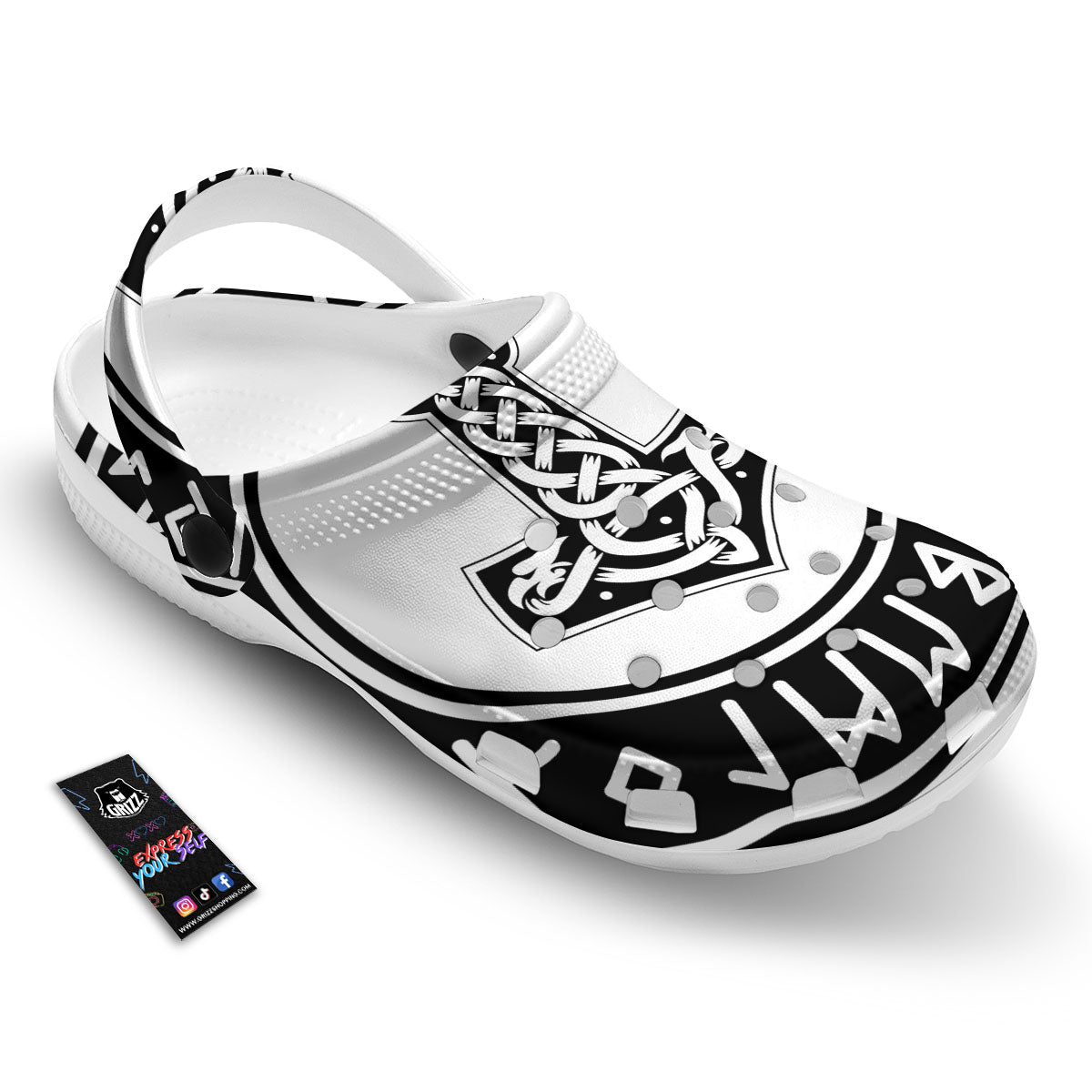 Mythology Mjolnir Norse Print Clog-grizzshop