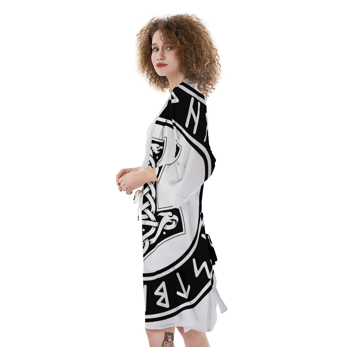 Mythology Mjolnir Norse Print Kimono-grizzshop
