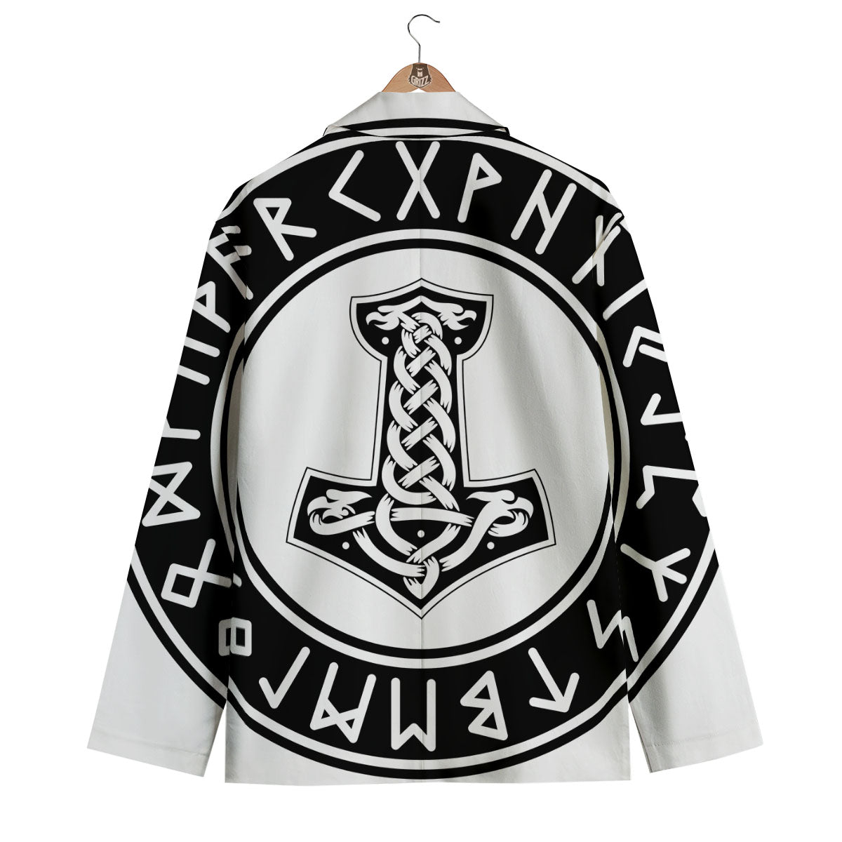 Mythology Mjolnir Norse Print Men's Blazer-grizzshop