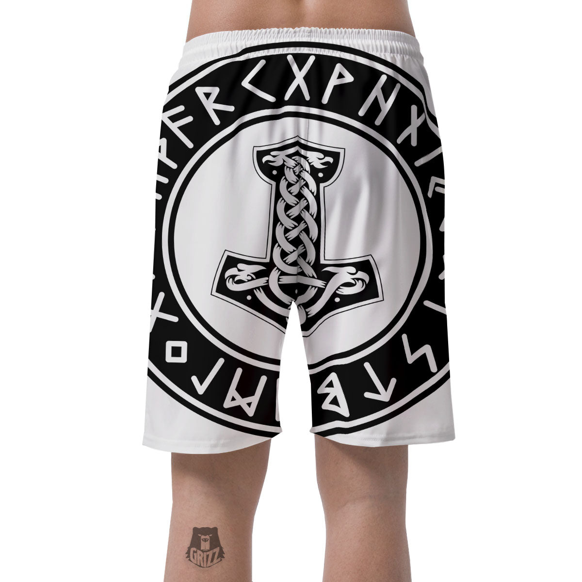 Mythology Mjolnir Norse Print Men's Shorts-grizzshop