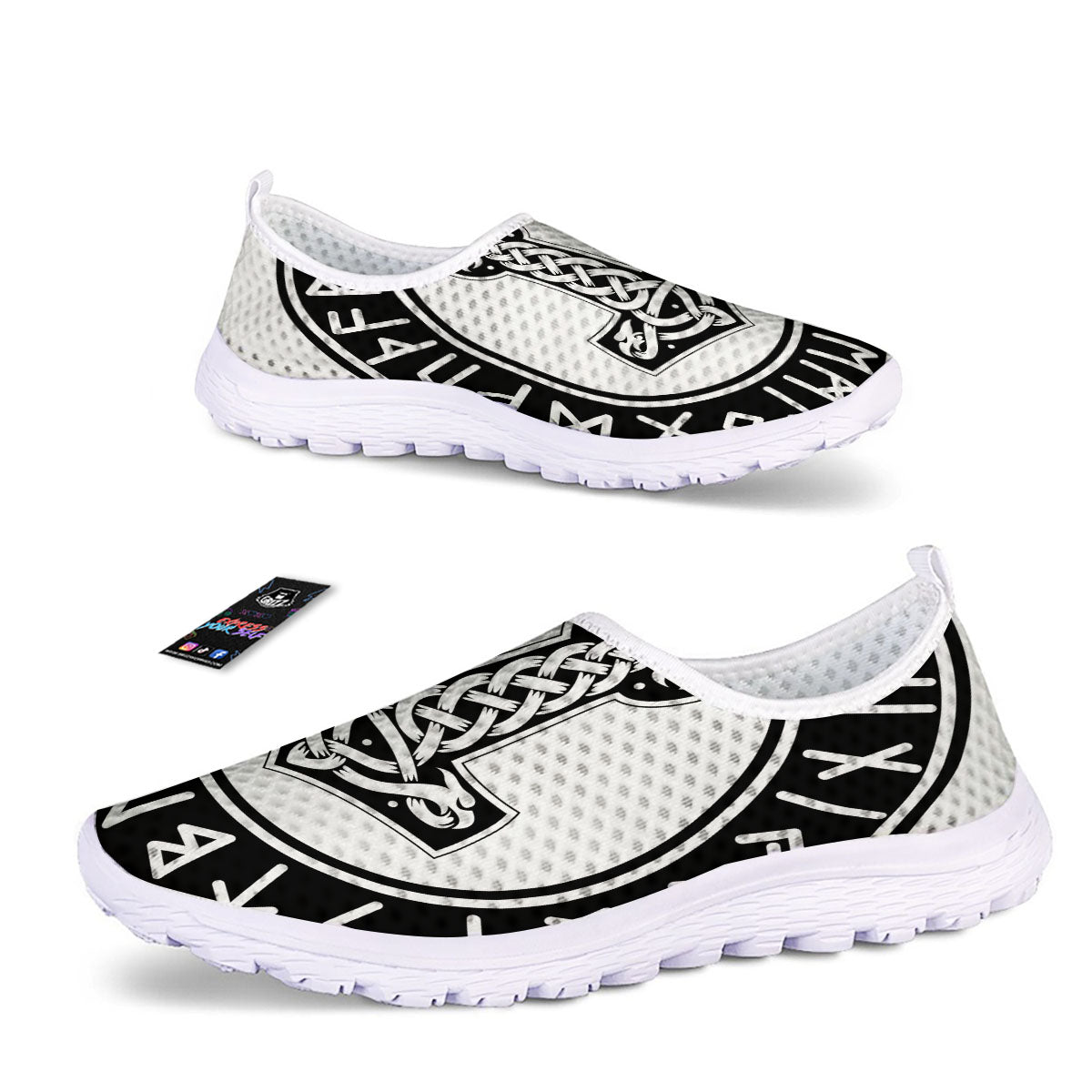 Mythology Mjolnir Norse Print Nurse Shoes-grizzshop