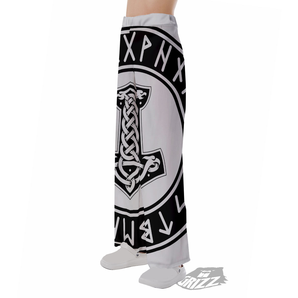 Mythology Mjolnir Norse Print Pajama Pants-grizzshop