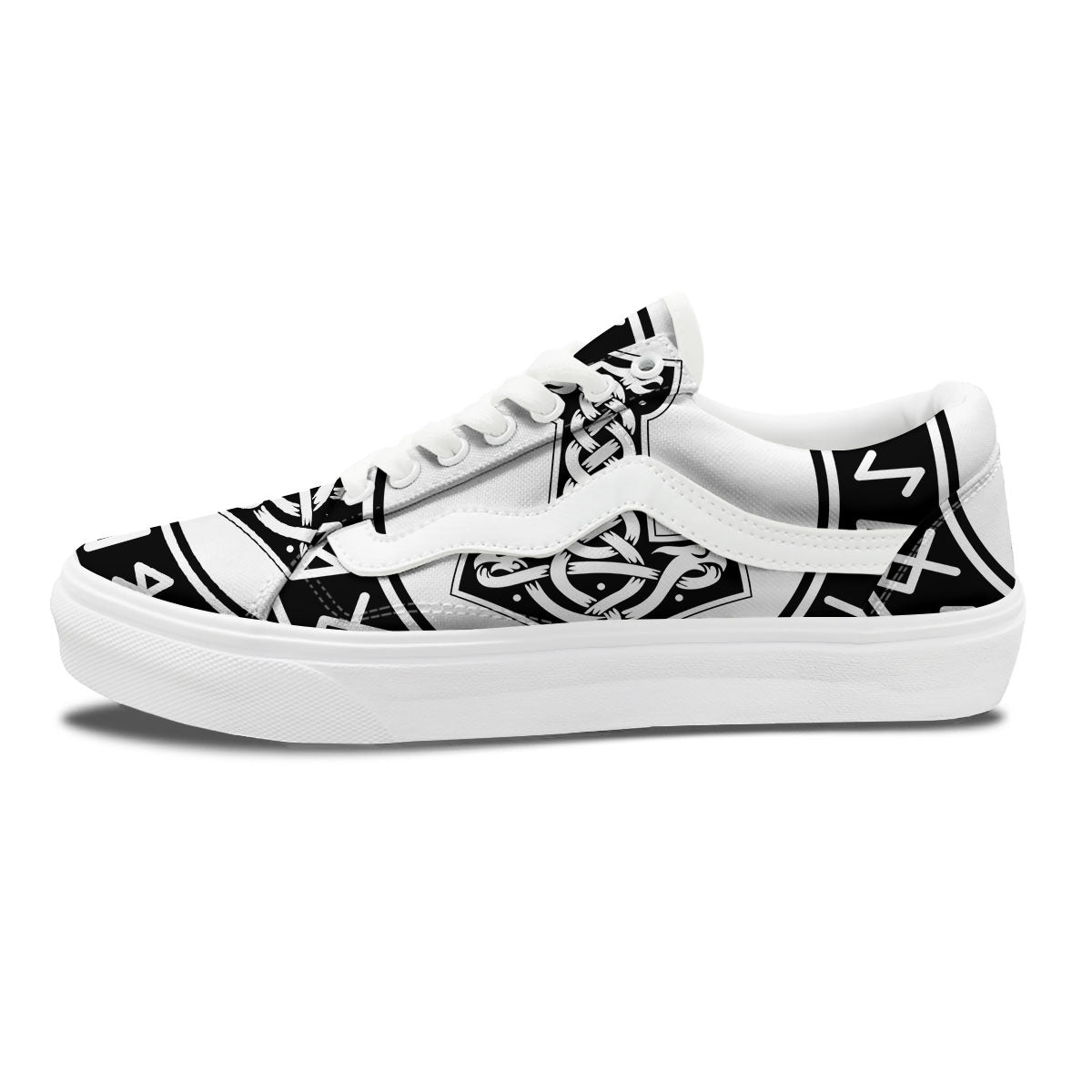 Mythology Mjolnir Norse Print Skate Shoes-grizzshop