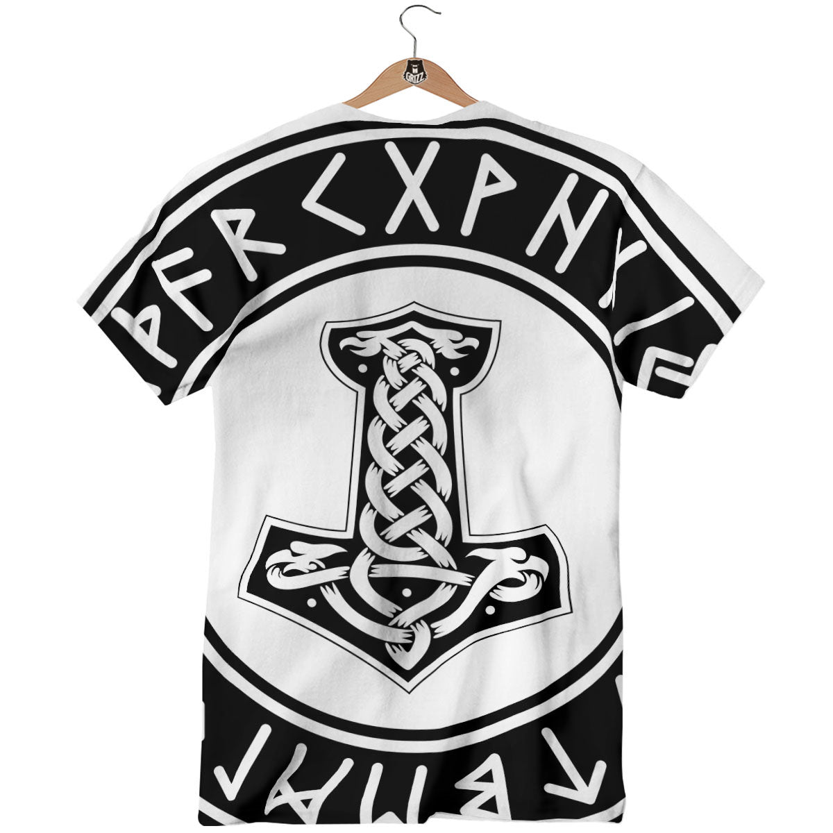 Mythology Mjolnir Norse Print T-Shirt-grizzshop