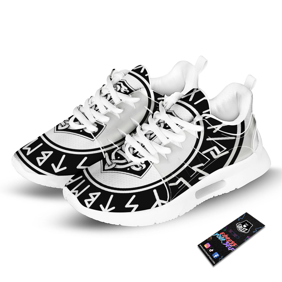 Mythology Mjolnir Norse Print Tennis Shoes-grizzshop