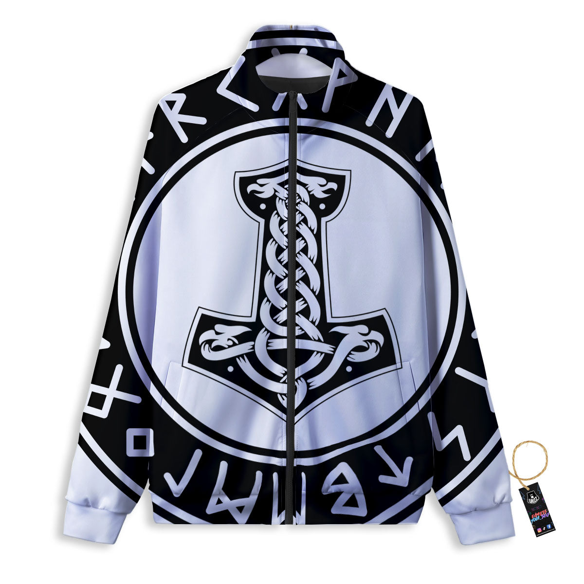 Mythology Mjolnir Norse Print Track Jacket-grizzshop
