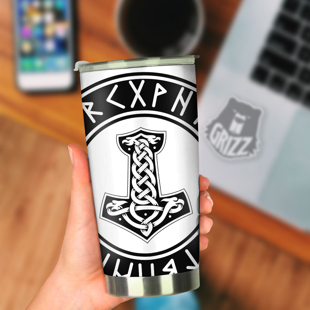 Mythology Mjolnir Norse Print Tumbler-grizzshop