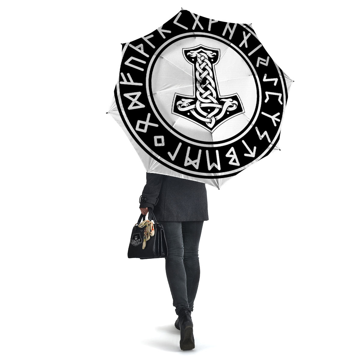Mythology Mjolnir Norse Print Umbrella-grizzshop