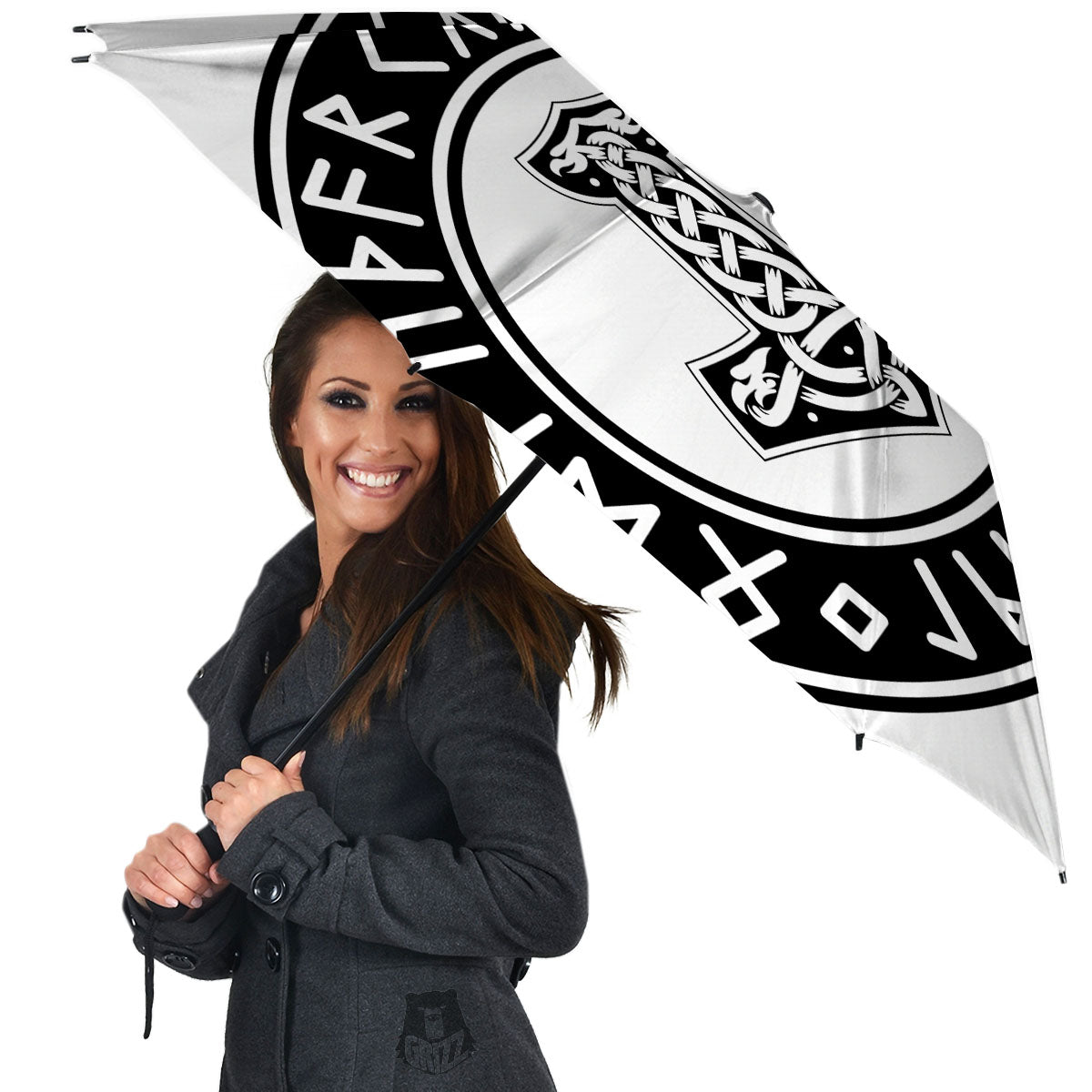 Mythology Mjolnir Norse Print Umbrella-grizzshop