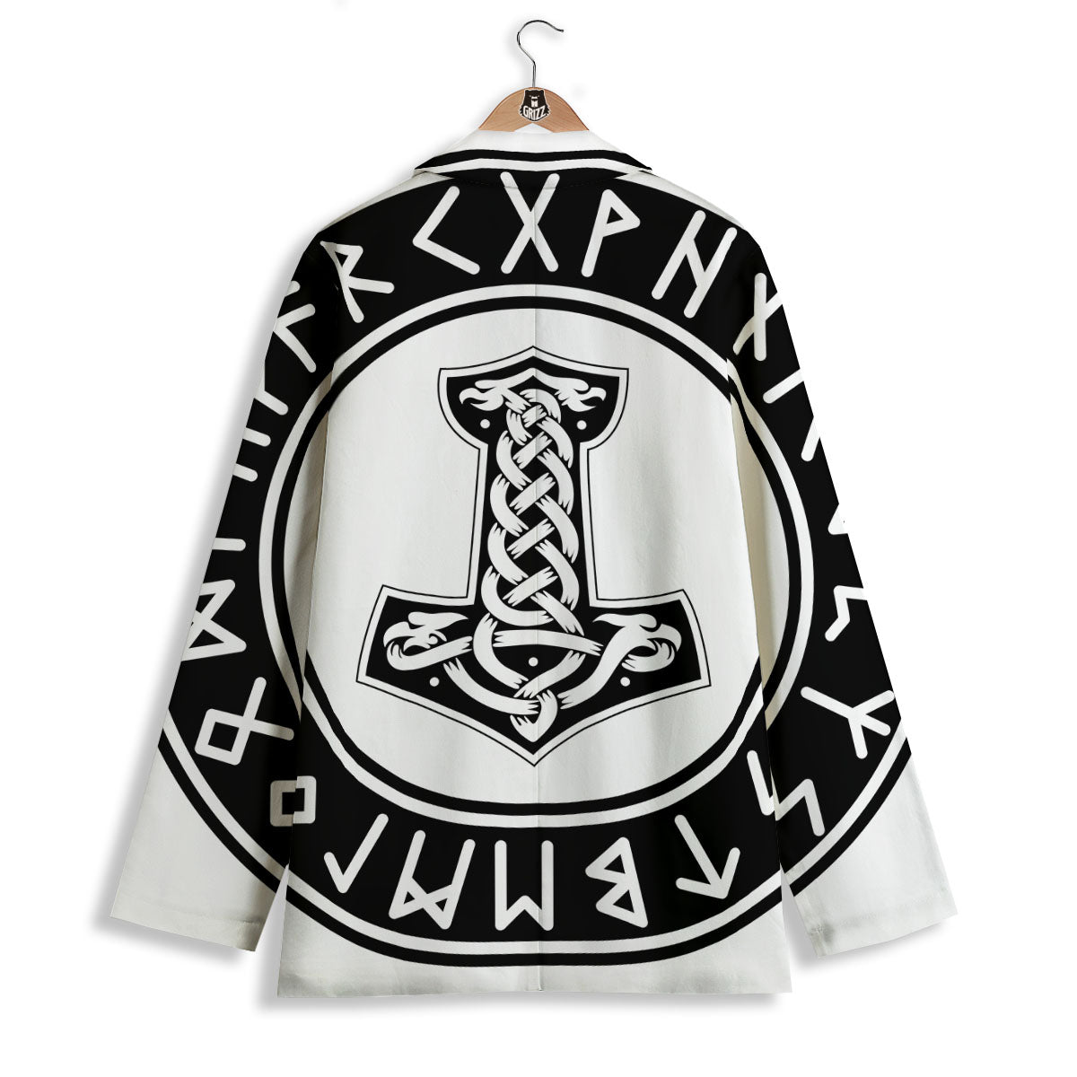 Mythology Mjolnir Norse Print Women's Blazer-grizzshop