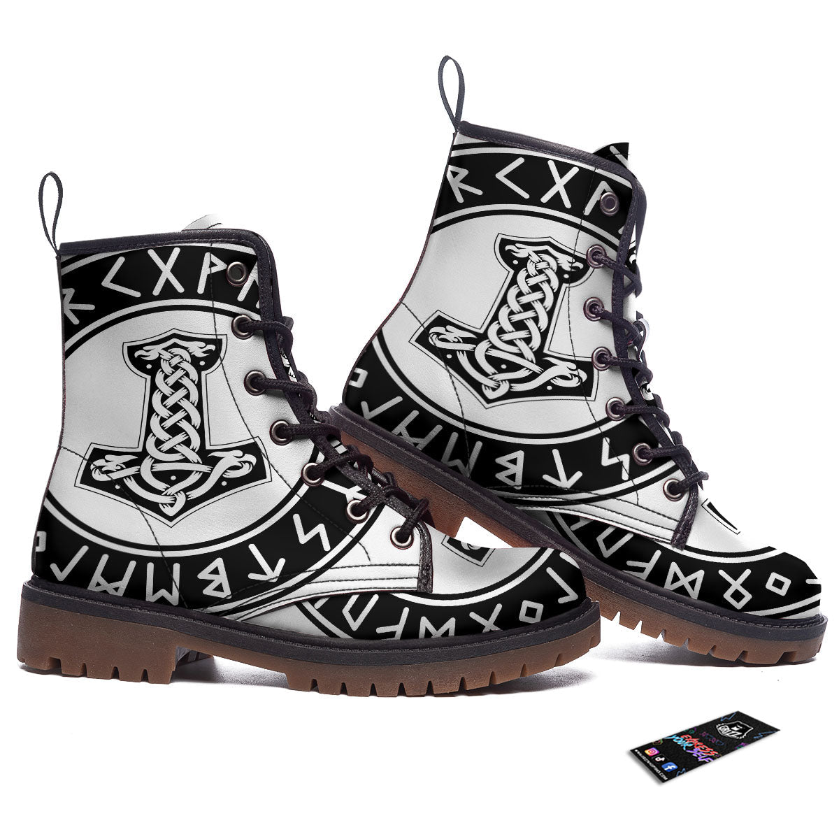 Mythology Mjolnir Norse Print Work Boots-grizzshop