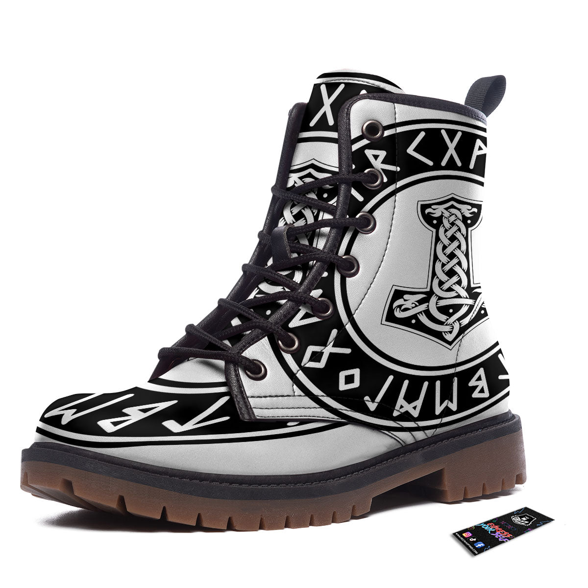 Mythology Mjolnir Norse Print Work Boots-grizzshop