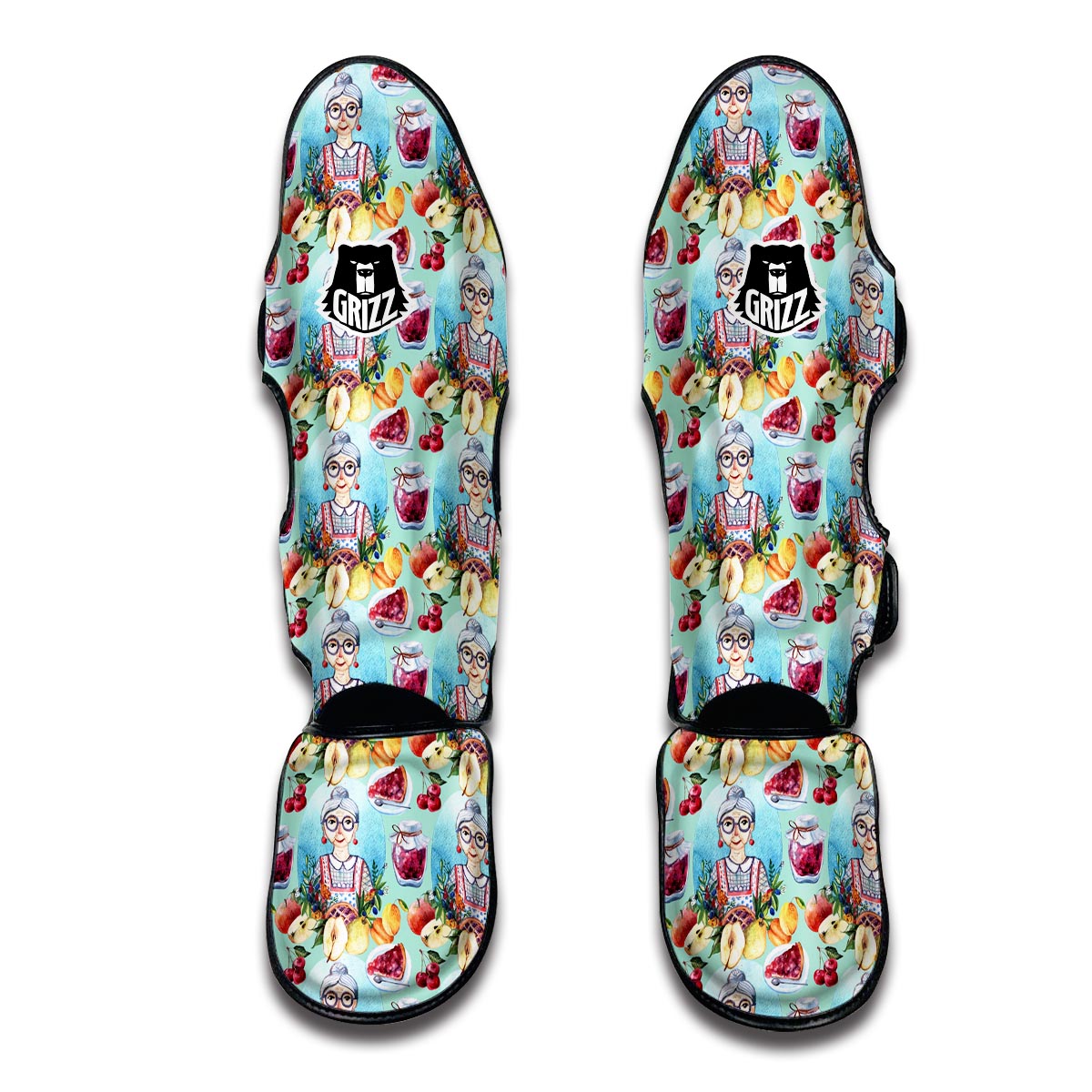 Nana Grandma Print Pattern Muay Thai Shin Guards-grizzshop