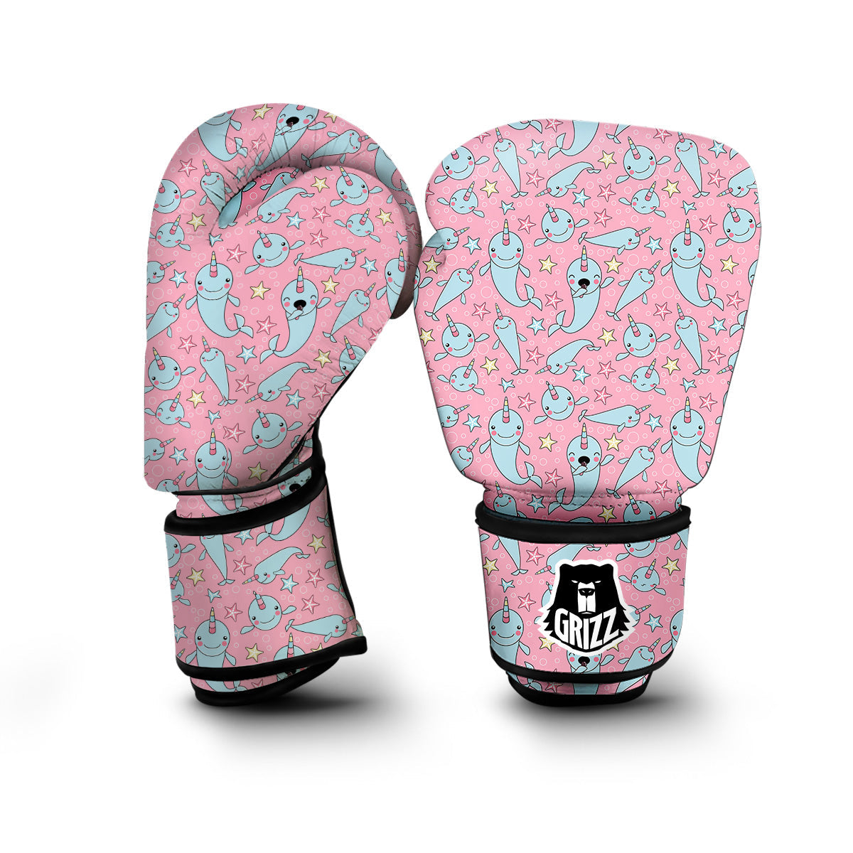 Narwhal Cute Print Pattern Boxing Gloves-grizzshop