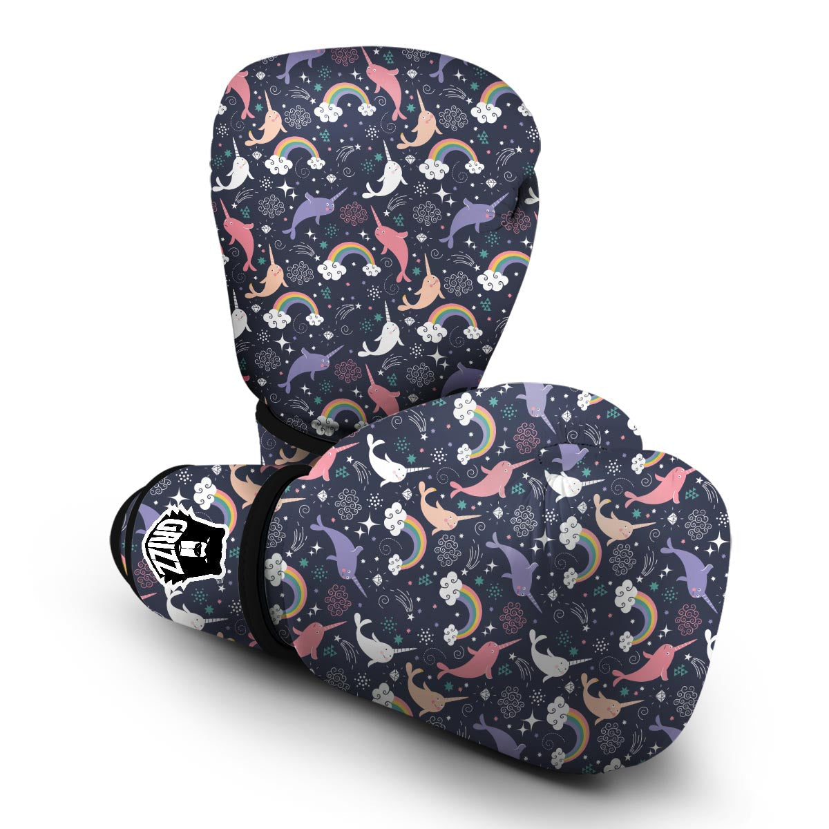 Narwhal Pattern Print Boxing Gloves-grizzshop