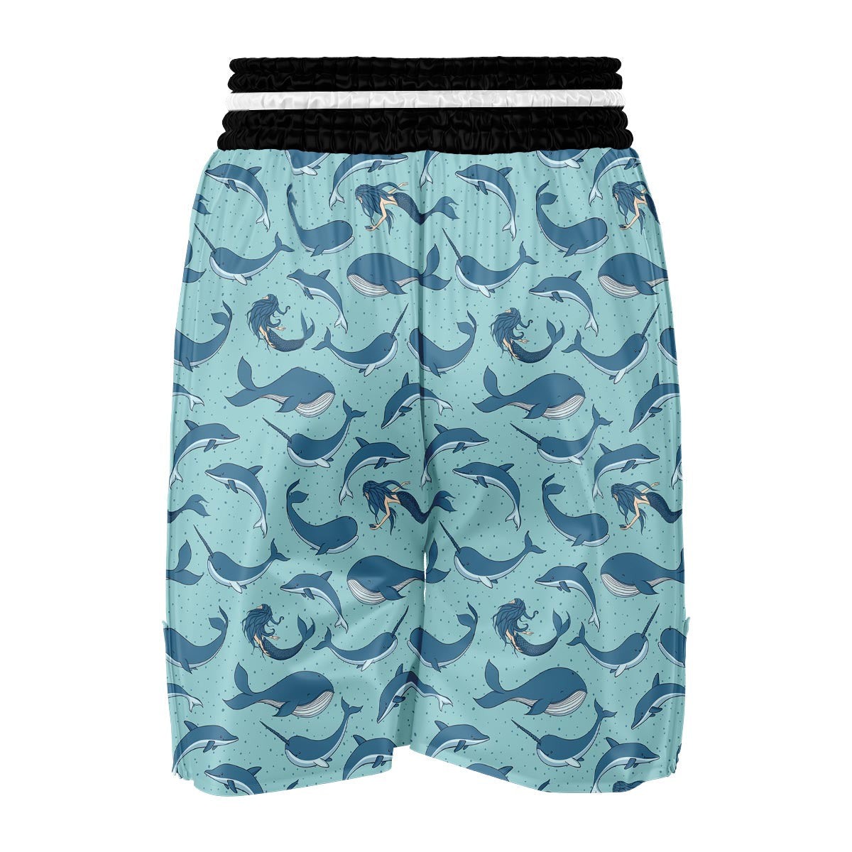 Narwhal Print Pattern Boxing Shorts-grizzshop
