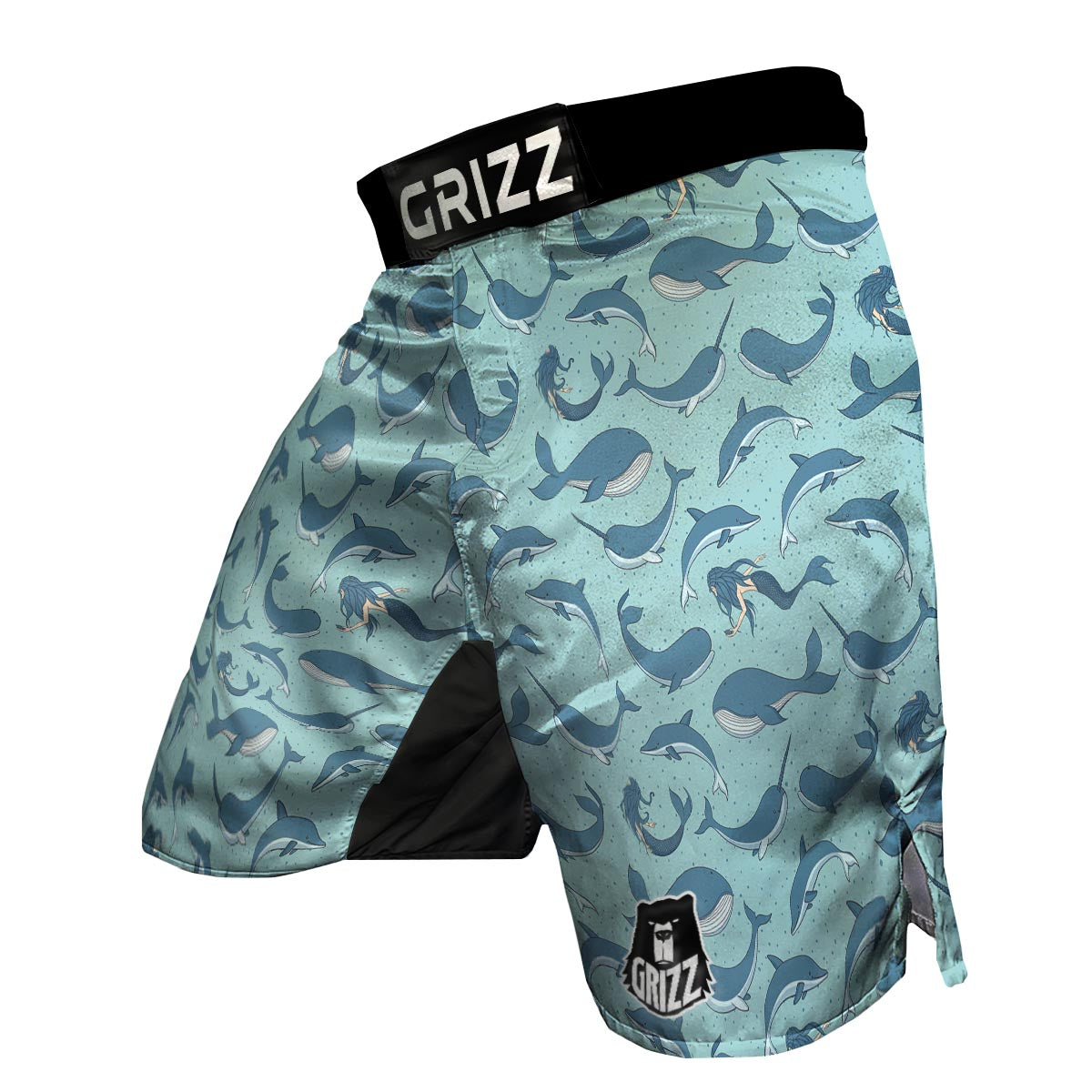 Narwhal Print Pattern MMA Shorts-grizzshop
