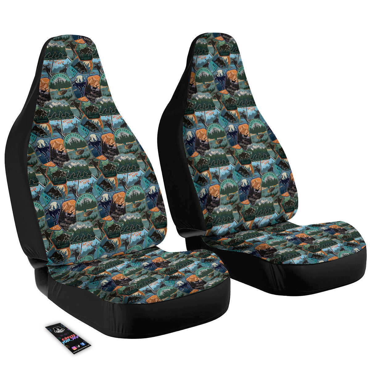 National Park Colorful Vintage Print Pattern Car Seat Covers-grizzshop