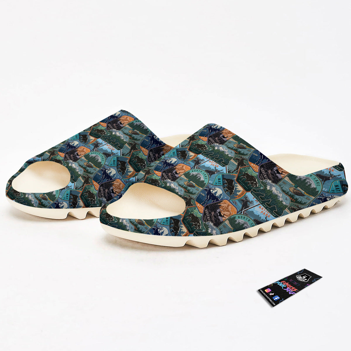National Park Colorful Vintage Print Pattern Sandals-grizzshop