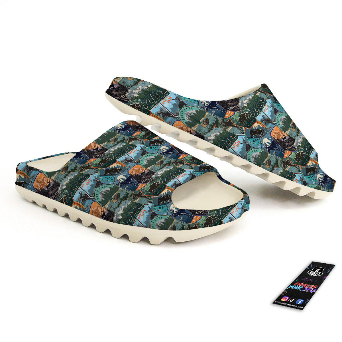 National Park Colorful Vintage Print Pattern Sandals-grizzshop