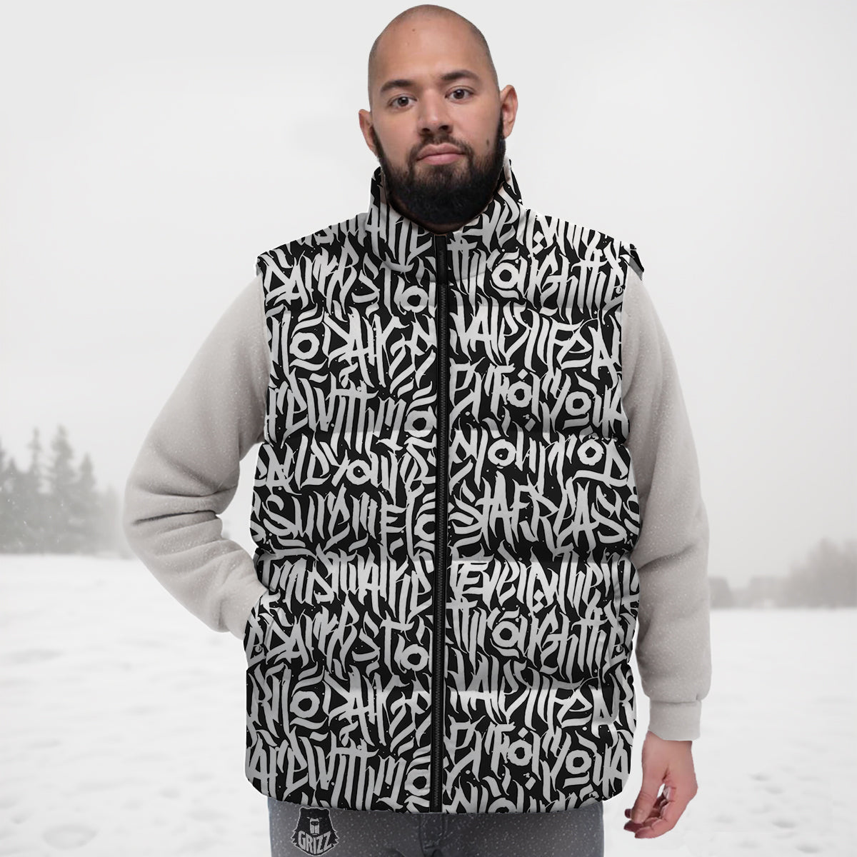 Native American  Aztec Tribal Navajo Indians Print Down Vest