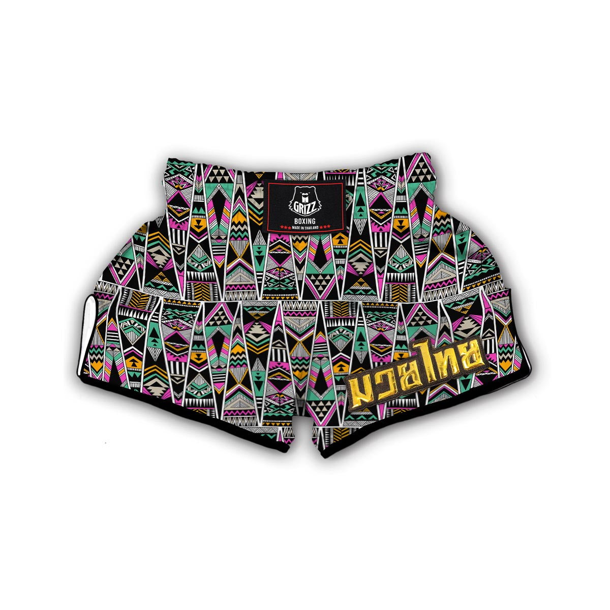 Native American Aztec Tribal Navajo Indians Print Muay Thai Boxing Shorts-grizzshop