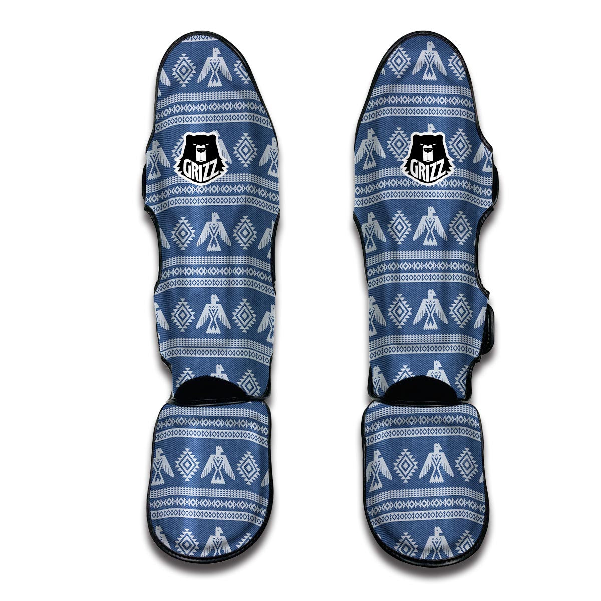 Native American Eagle Pattern Print Muay Thai Shin Guards-grizzshop