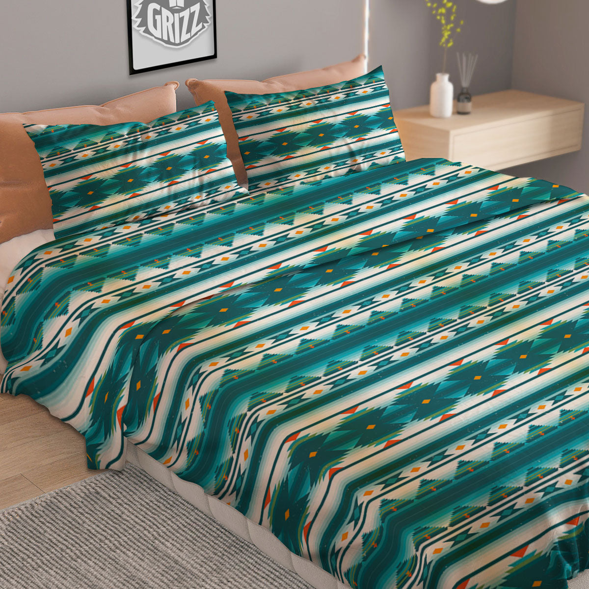Native American Ethnic Print Pattern Duvet Cover Bedding Set