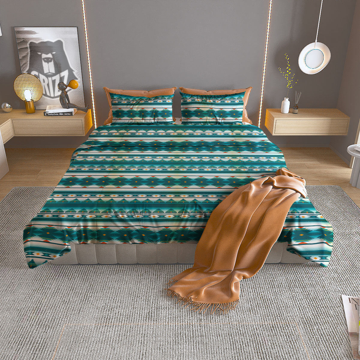 Native American Ethnic Print Pattern Duvet Cover Bedding Set