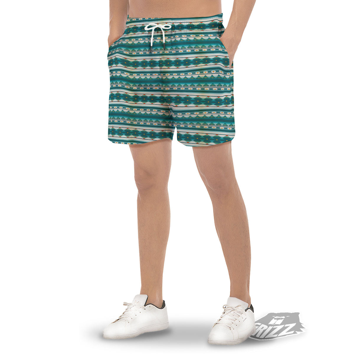 Native American Ethnic Print Pattern Men's Gym Shorts-grizzshop