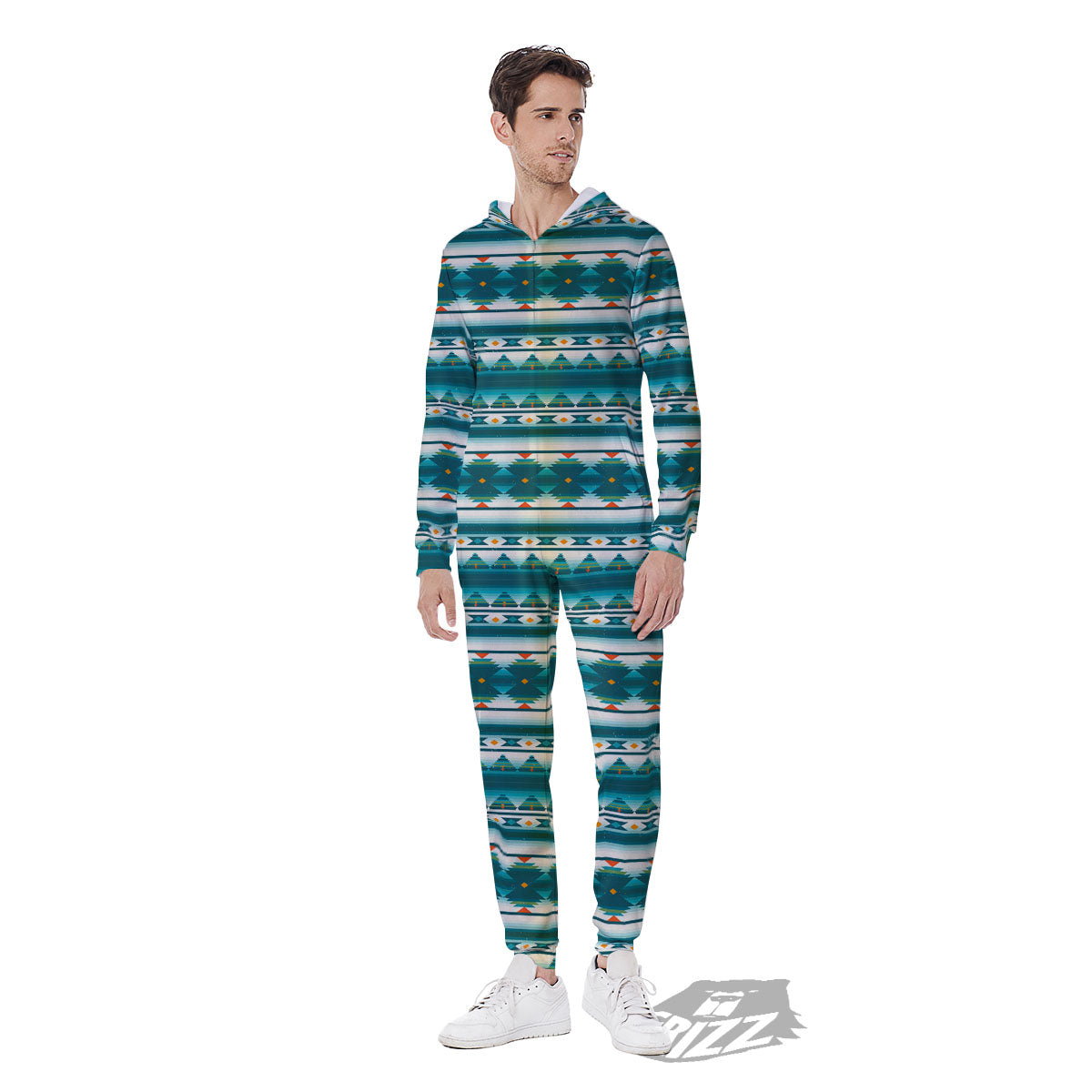Native American Ethnic Print Pattern Men's Jumpsuit-grizzshop