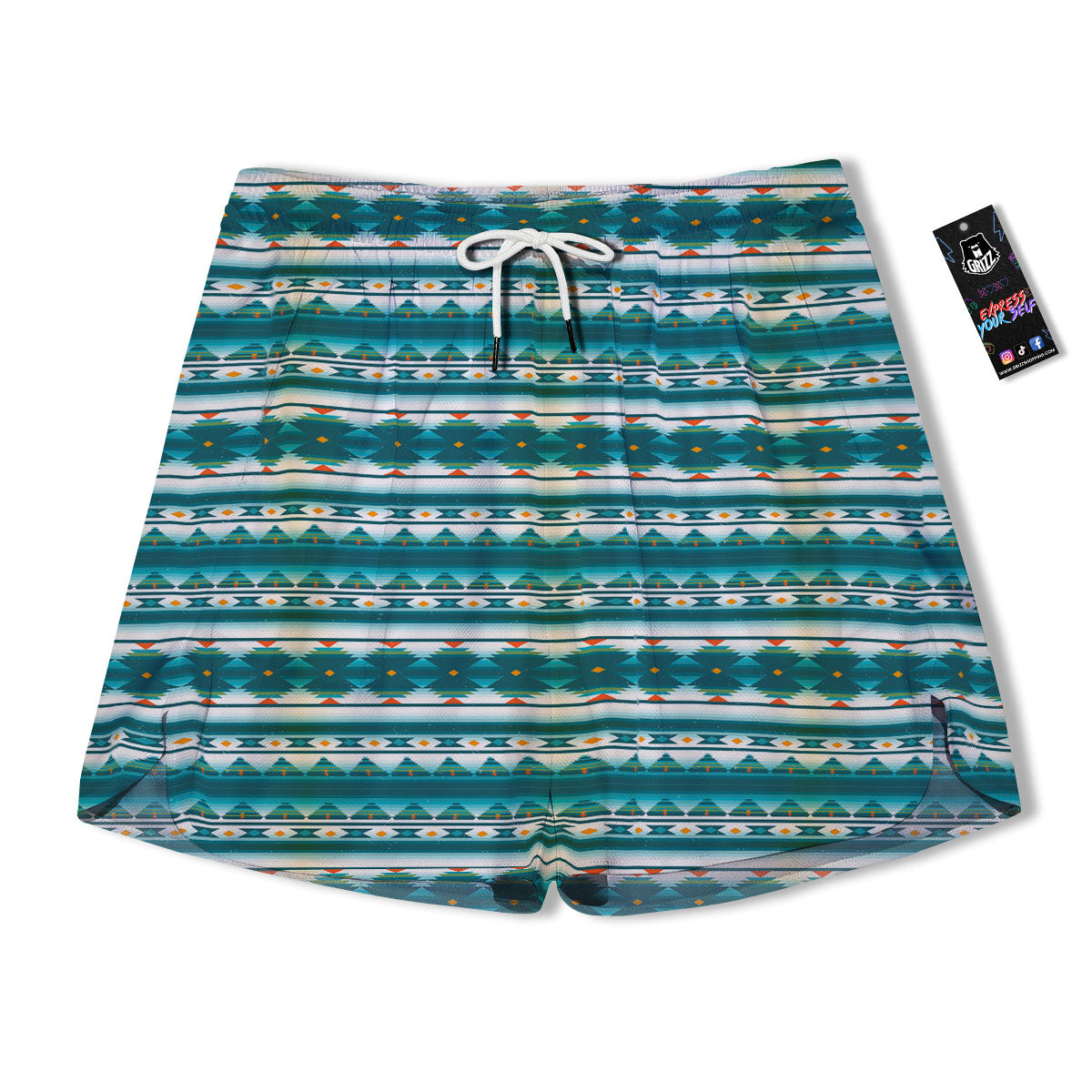 Native American Ethnic Print Pattern Men's Running Shorts-grizzshop