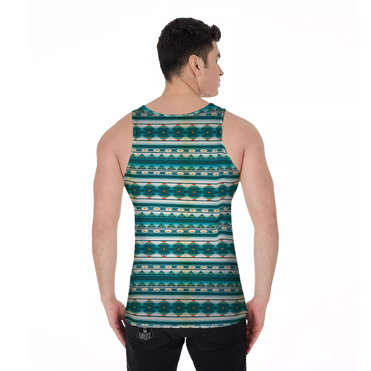 Native American Ethnic Print Pattern Men's Tank Top-grizzshop
