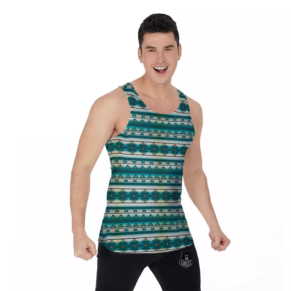 Native American Ethnic Print Pattern Men's Tank Top-grizzshop