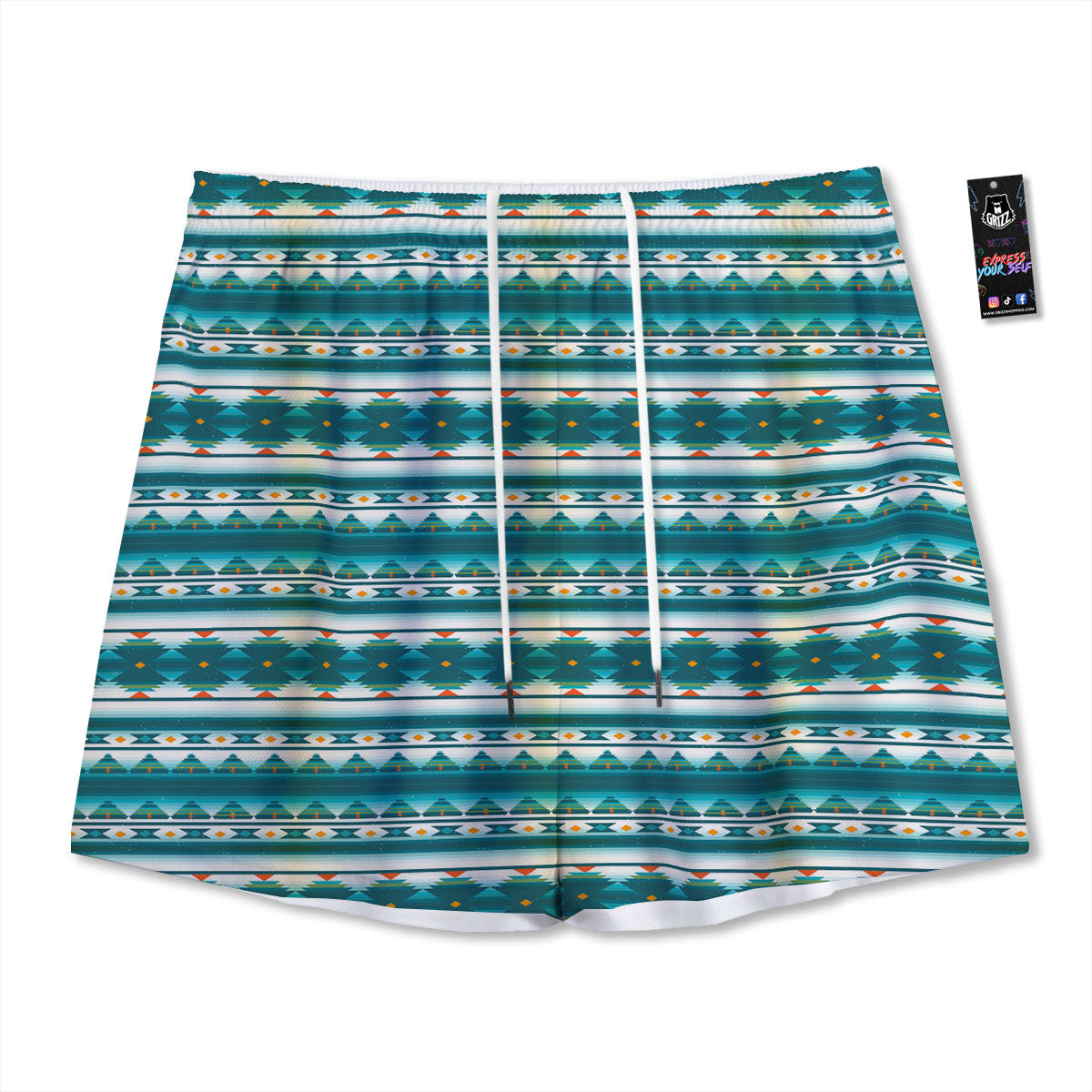 Native American Ethnic Print Pattern Mesh Shorts