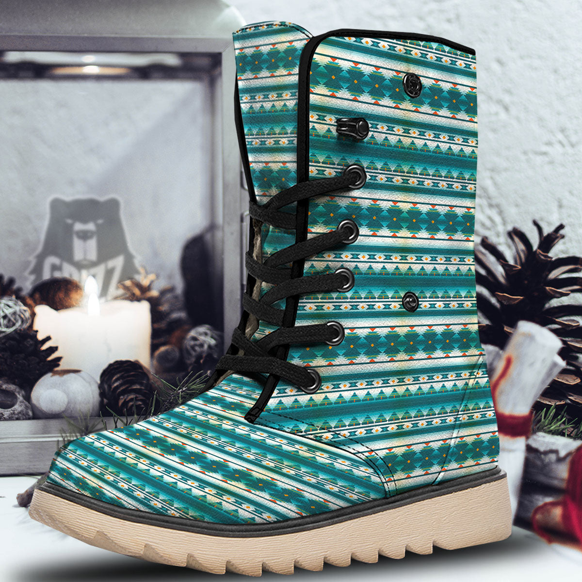 Native American Ethnic Print Pattern Snow Boots-grizzshop