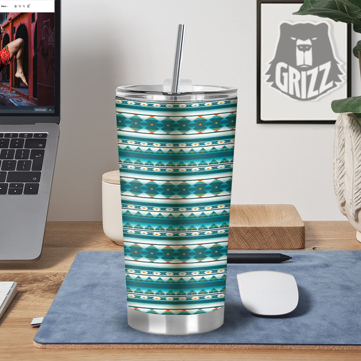 Native American Ethnic Print Pattern Tumbler-grizzshop