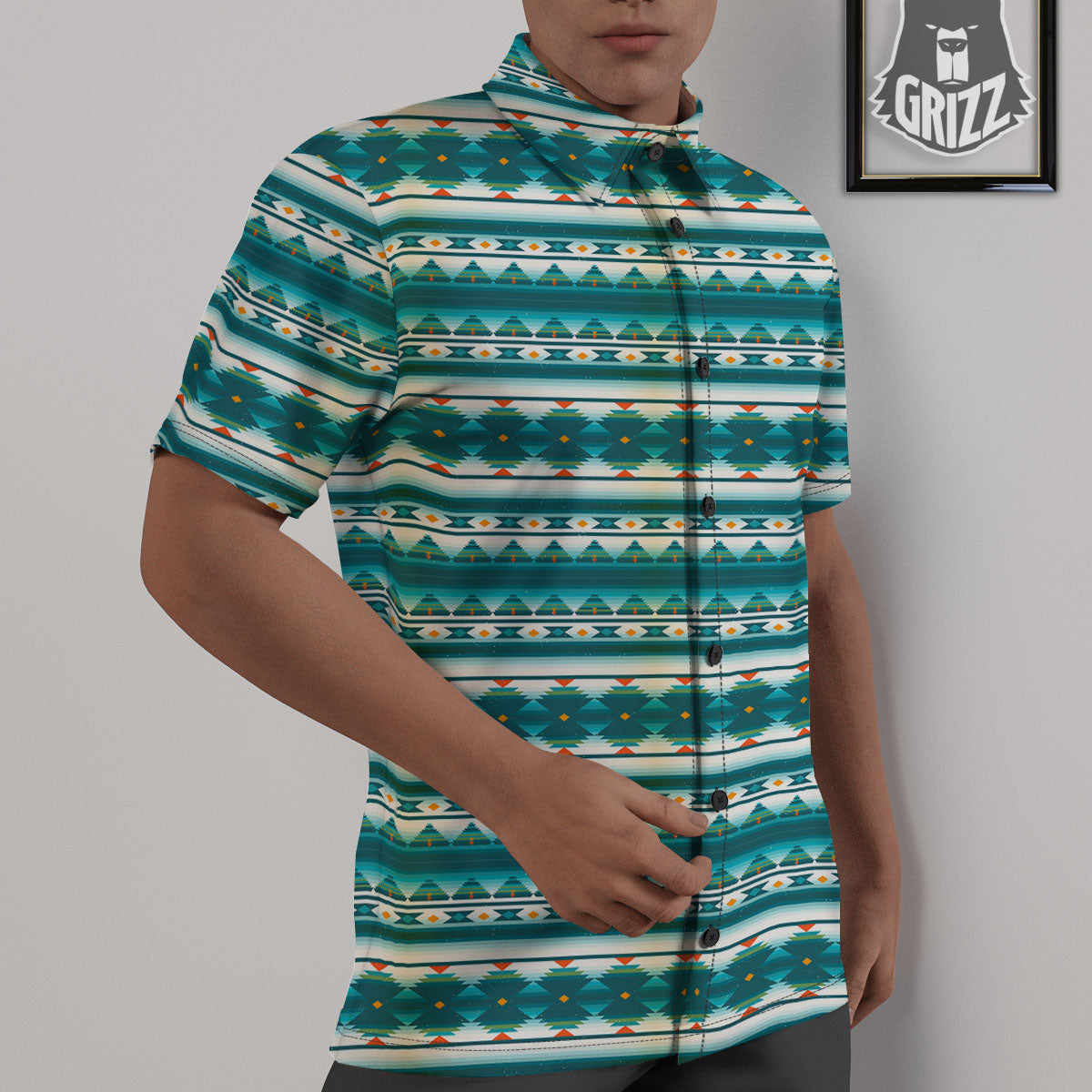 Native American Ethnic Print Pattern Untucked Shirts-grizzshop