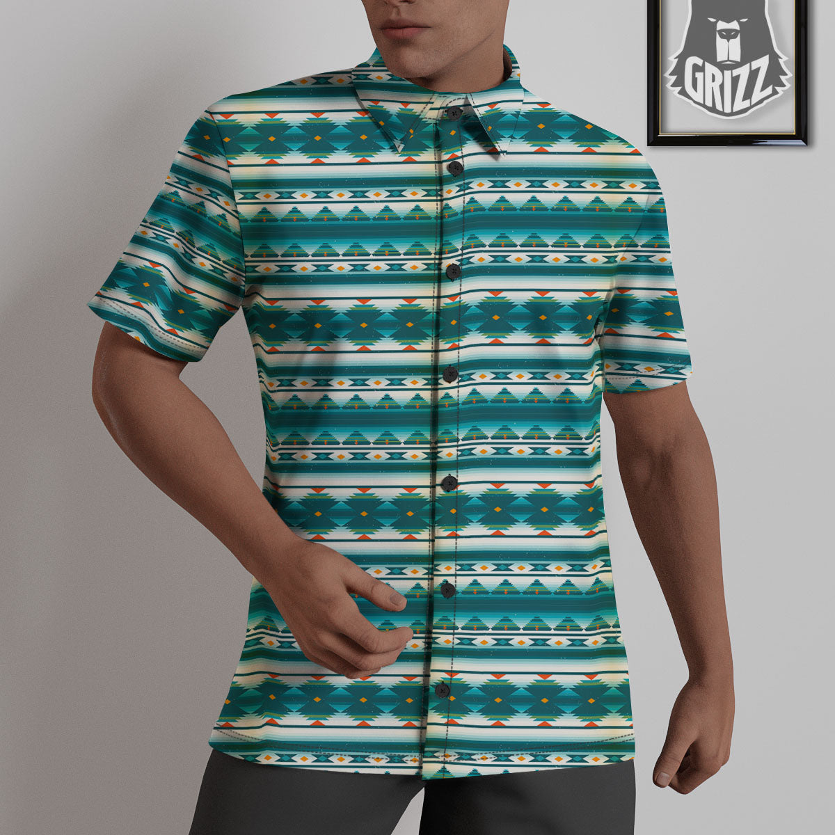 Native American Ethnic Print Pattern Untucked Shirts-grizzshop